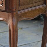 Two oak bedside tables.