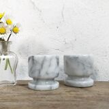 Pair of marble eggcups