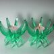 Friedel Lotus Lucite candle holders Germany 1960 x3