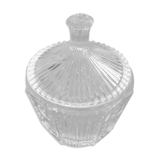 Années 1950   Pot couvert   Drageoir / Bonbonnière  Verre taillé et ciselé