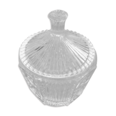 1950s Covered Jar Candy Dish / Candy Box Cut and Chiseled Glass