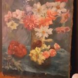 Painting, oil on canvas 1900 bouquet of flowers