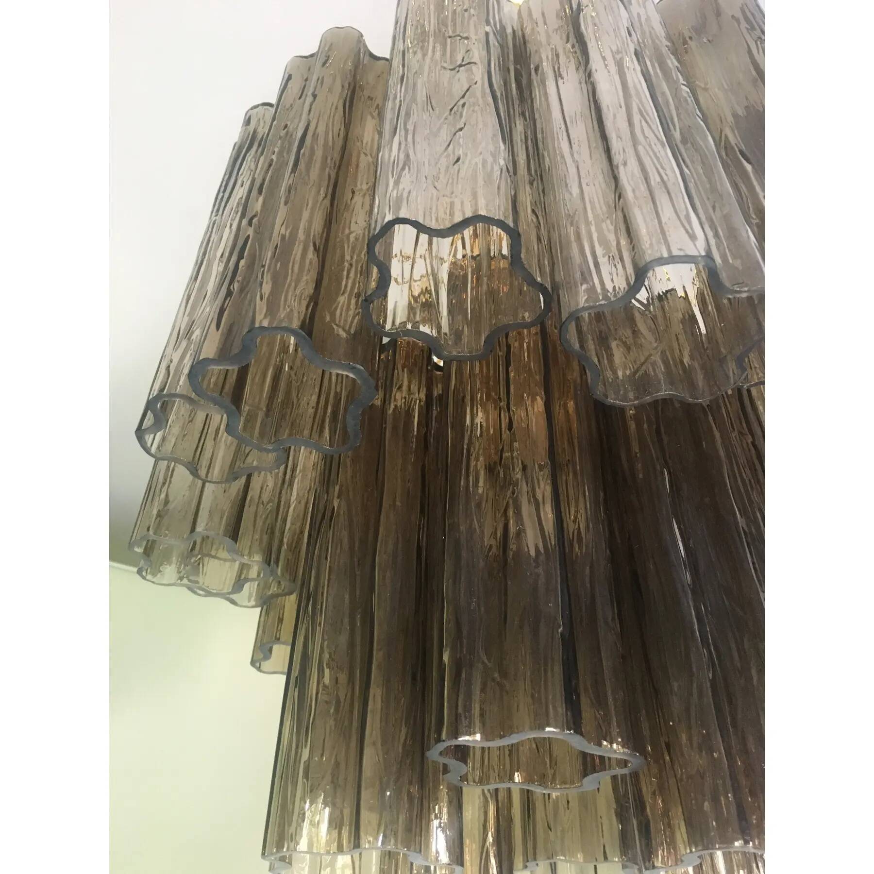 Murano Style Glass Chandelier, Fumé Tone