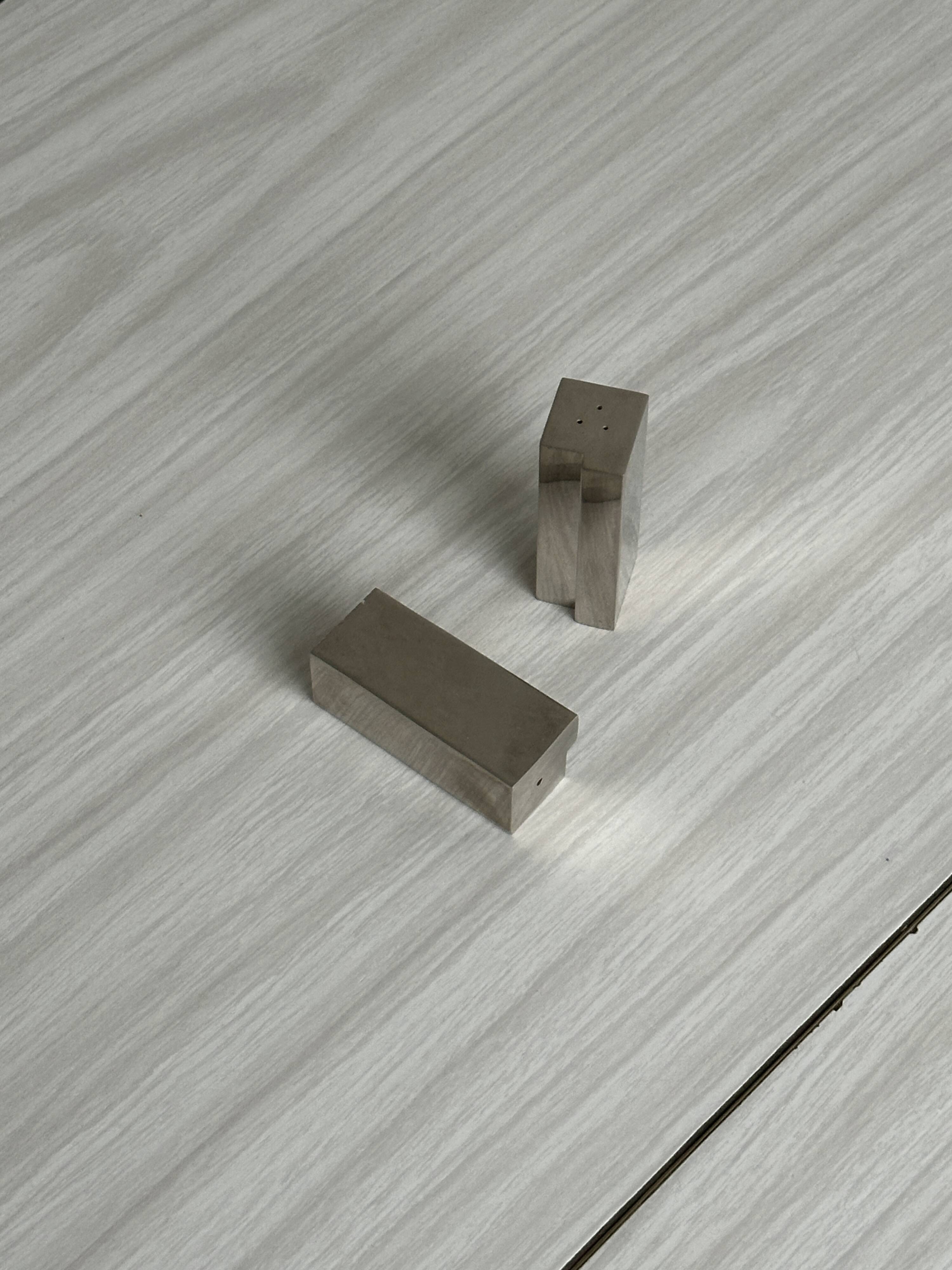 modernist chrome salt and pepper shaker set