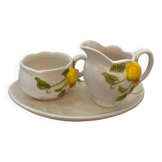 service café/thé en barbotine motif citron