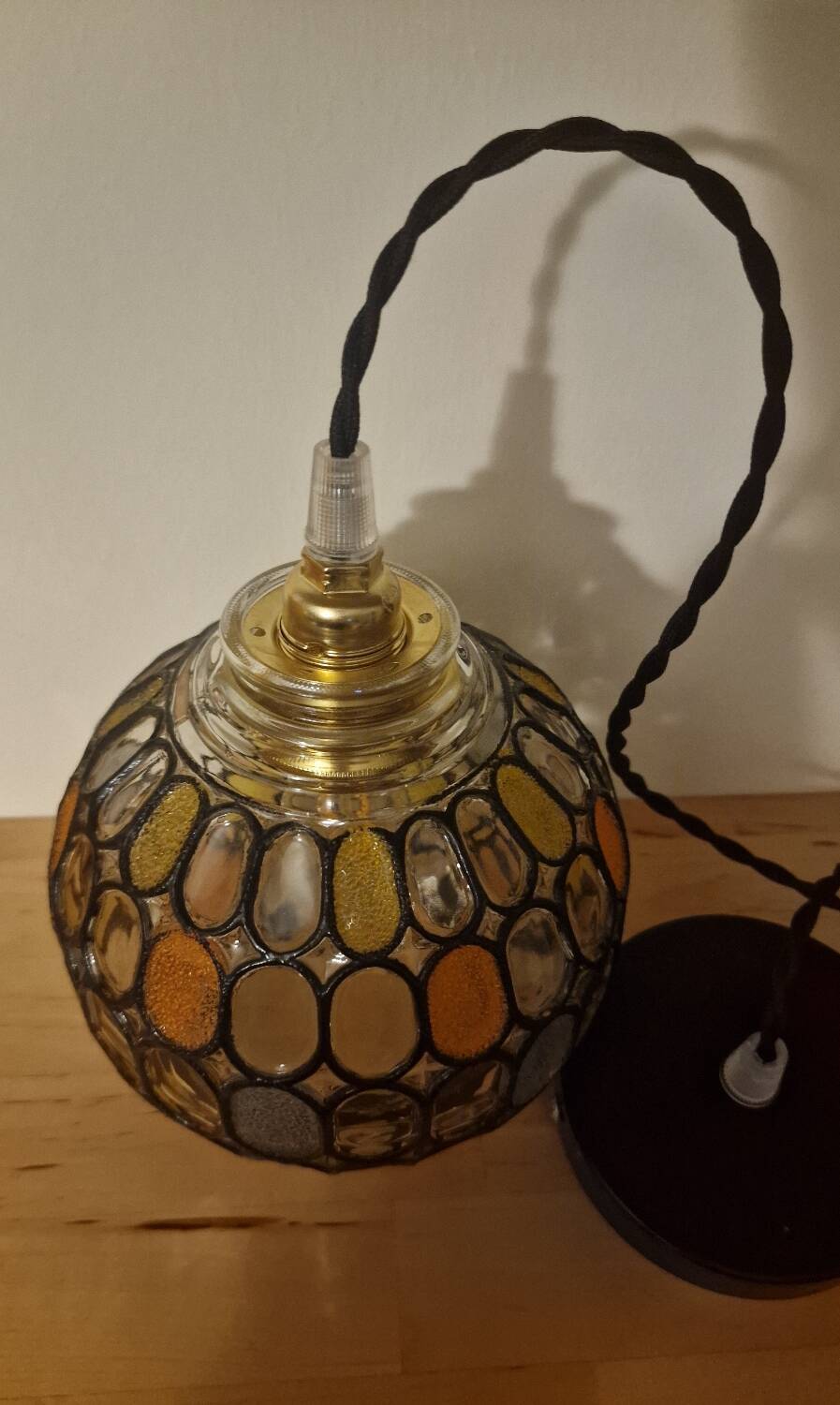 Vintage globe with stained glass effect