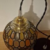 Vintage globe with stained glass effect