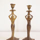 Pair of antique Mermaid candlesticks Art Nouveau