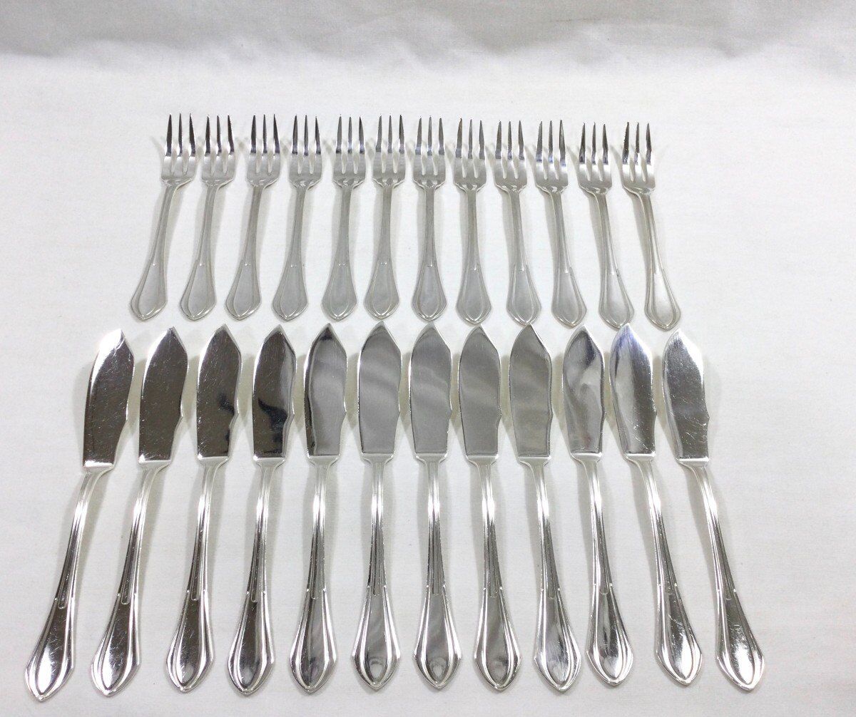 Sfam - 12 Art Deco Fish Cutlery