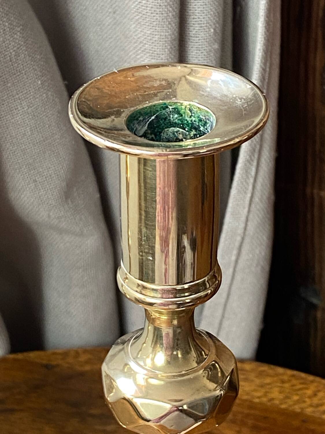 Pair of solid brass candlesticks, Georgian style