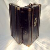 Old wooden and leather trunk