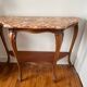 Console merisier dessus marbre