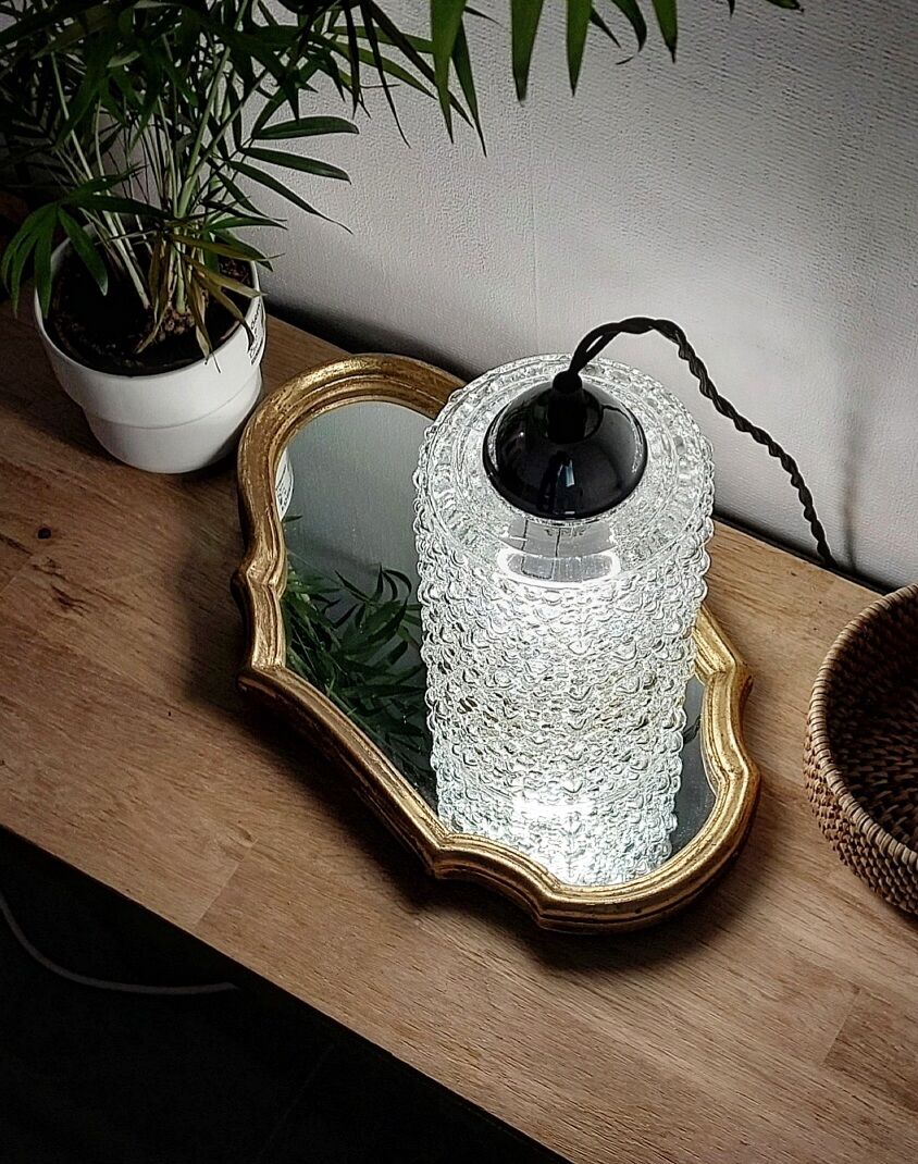 Vintage bubble glass lamp