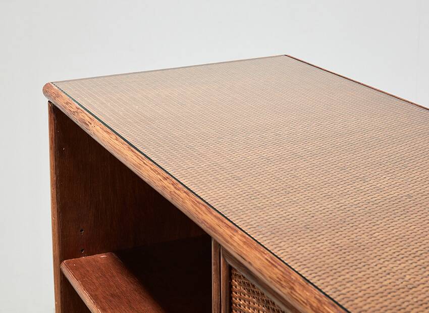 Modernist Rattan Cabinet Netherlands 1930s