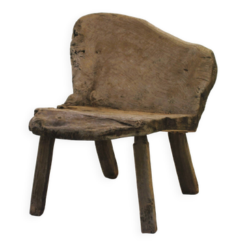 Sturdy Wabi Sabi chair in solid wood, 1950