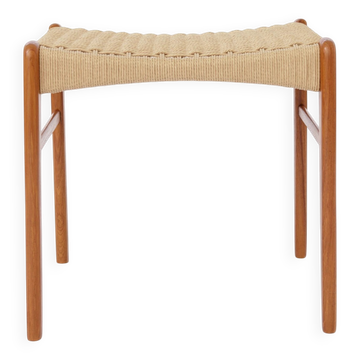 Arne Wahl Iversen Teak Ottoman, Danish Mid-Century Footstool, 1960s-1970s