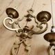 Pair of vintage brass wall sconces - 2 arms - Classic style