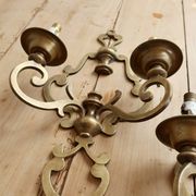 Paire d’appliques murales vintage laiton - 2 bras - Style classique