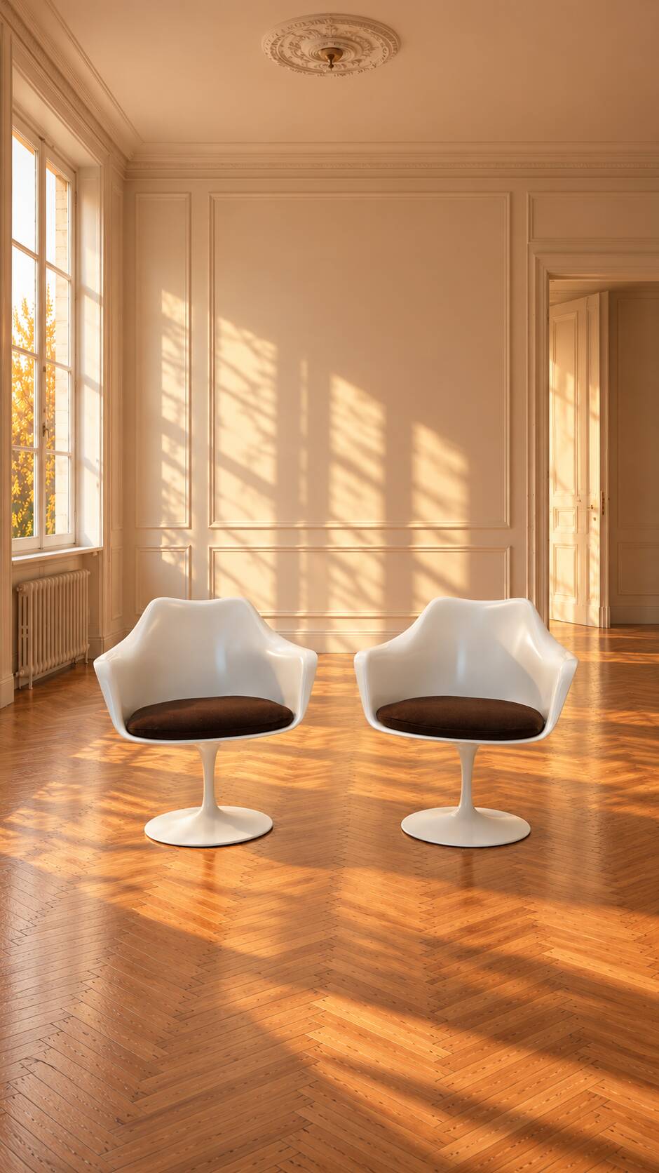 Knoll saarinen tulip swivel armchairs