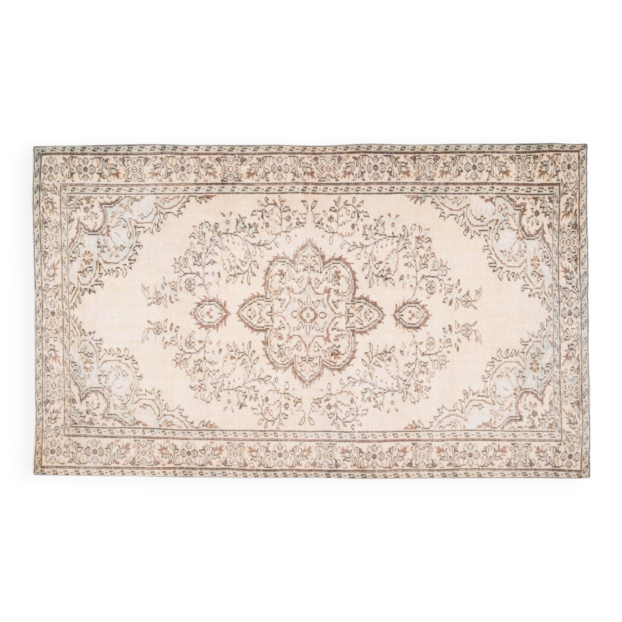 Vintage Turkish Oushak rug 182x296 cm