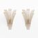 Pair of 20th Century Modern Sconces in Frosted Murano glass and Gold Leaf