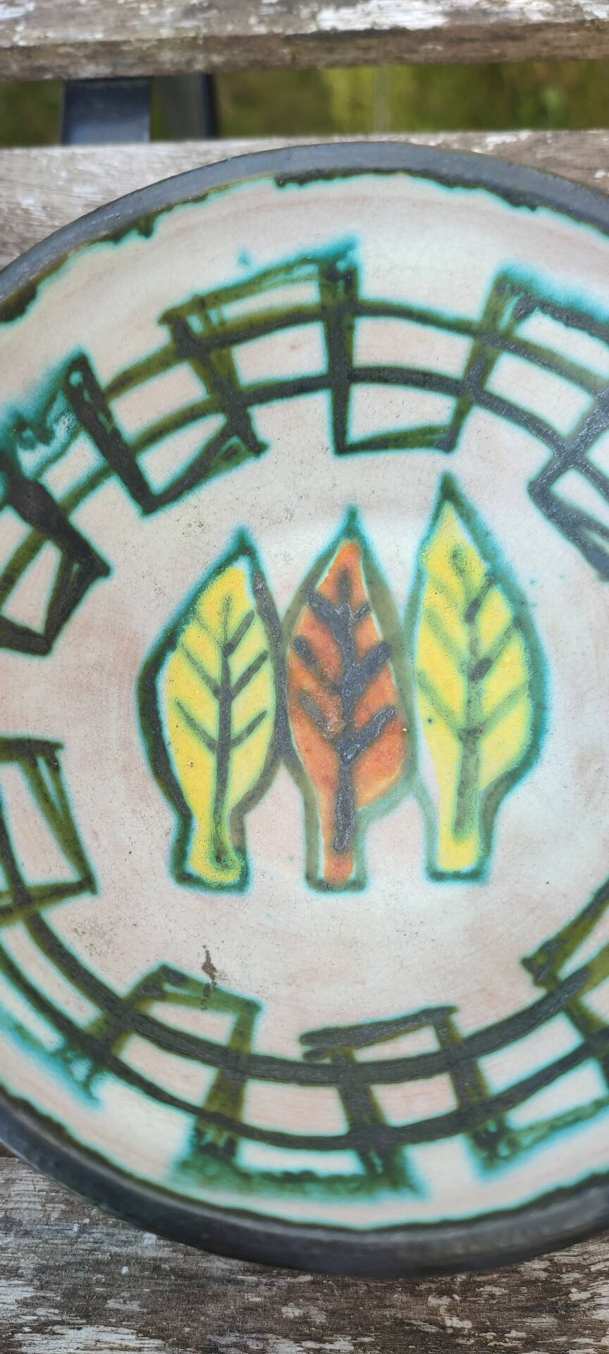 Vintage ceramic bowl signed Y. Le Mieux from the 60s-70s.