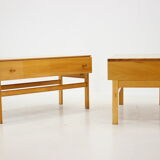Paire de commodes en bouleau des années 1970, Tchécoslovaquie