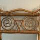 old rattan bamboo mirror owl shape vintage owl