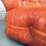 Mid-Century Modern Italian Leather 3-Seater Sofa, 1970s
