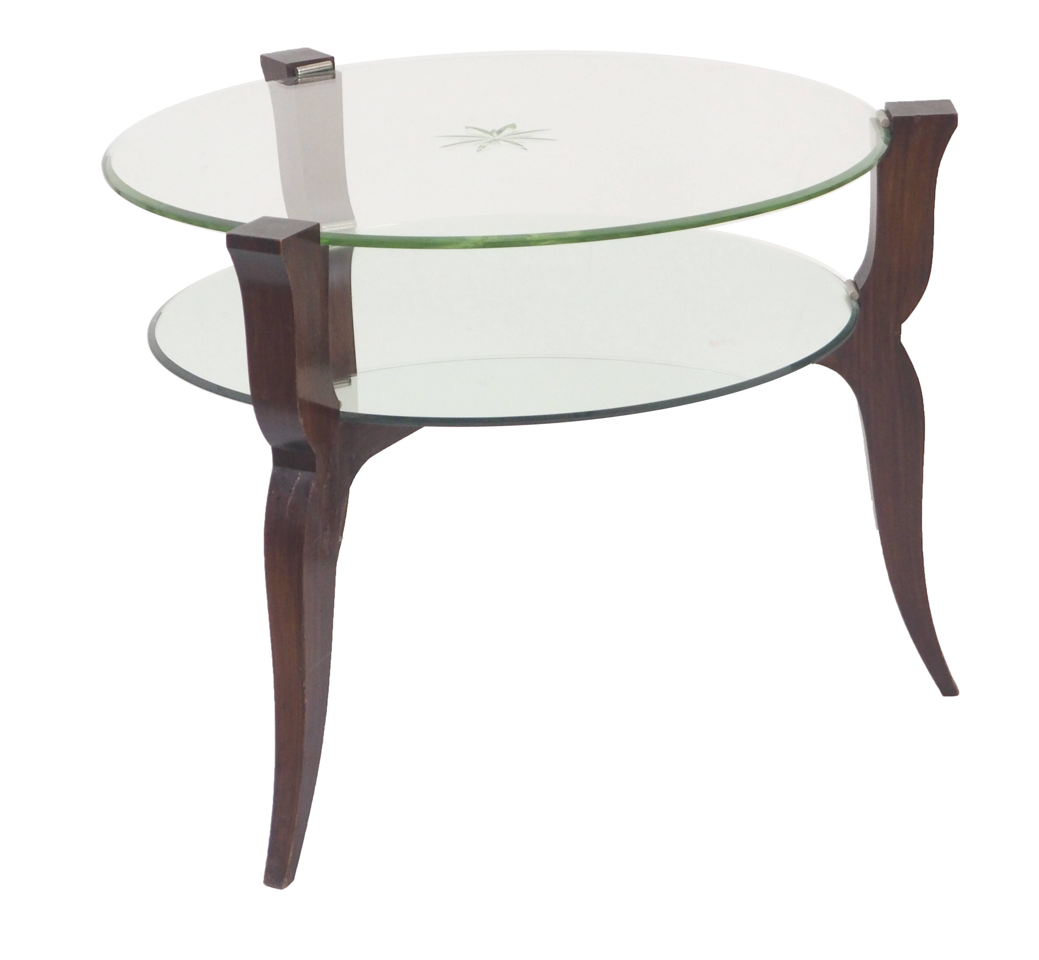 Art Deco glass and mirror table