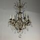 Louis XV style cage chandelier in gilded bronze decorated with tassels circa 1920