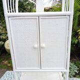 White rattan shelf