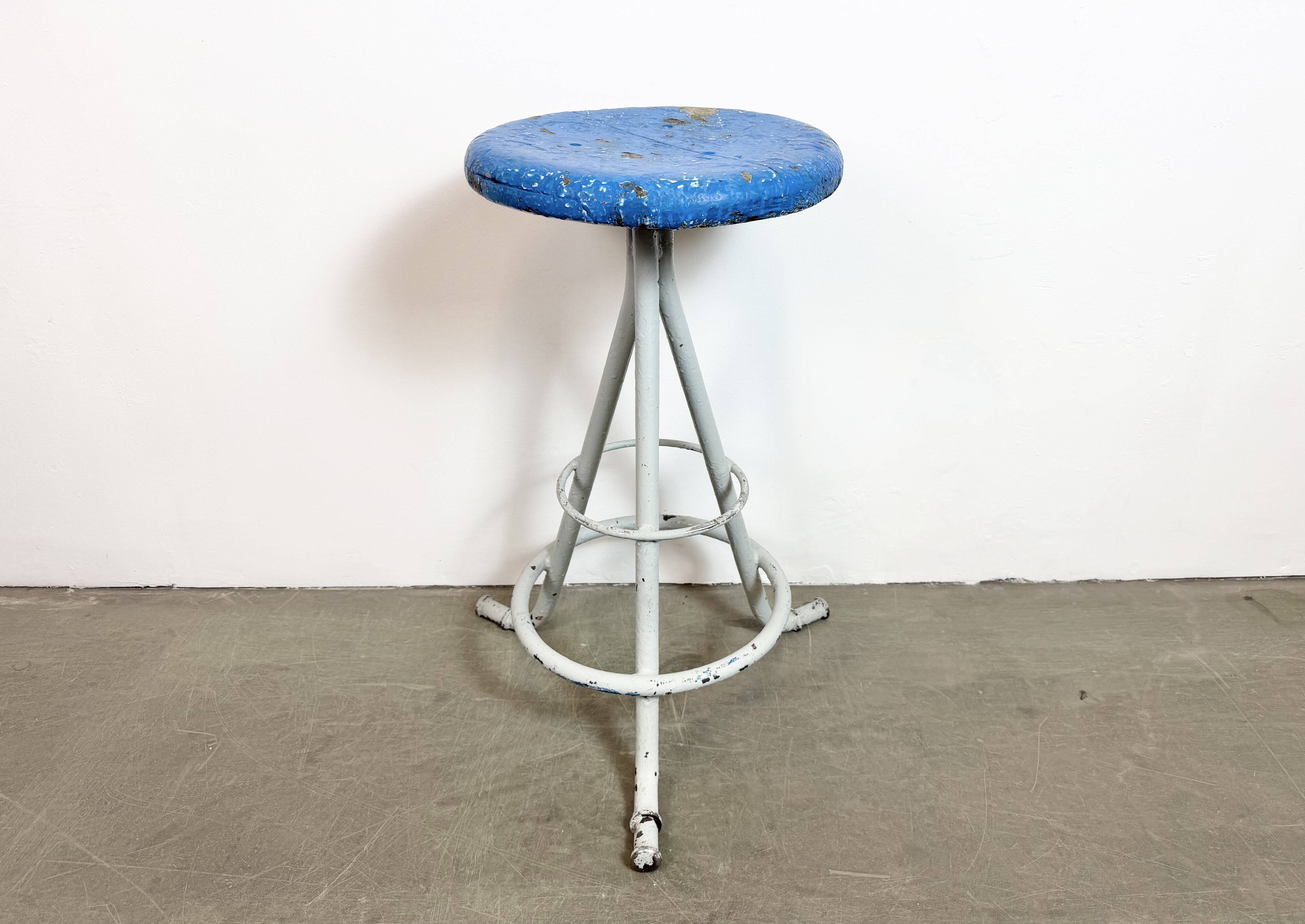 Grey Industrial Workshop Stool, 1960s