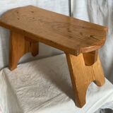 Rustic stool with compass legs, mountain furniture