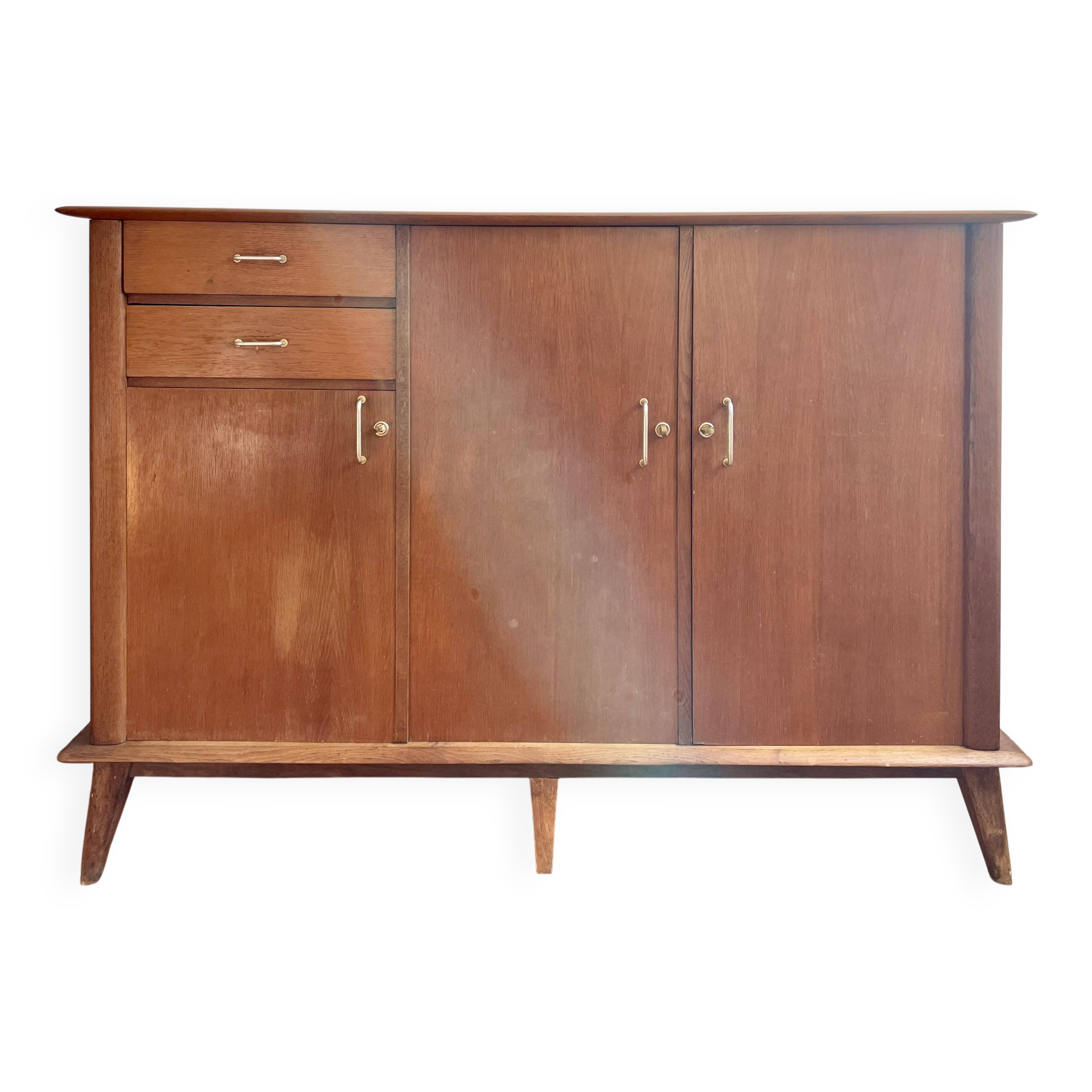 Vintage Solid Wood Sideboard – 60s Style