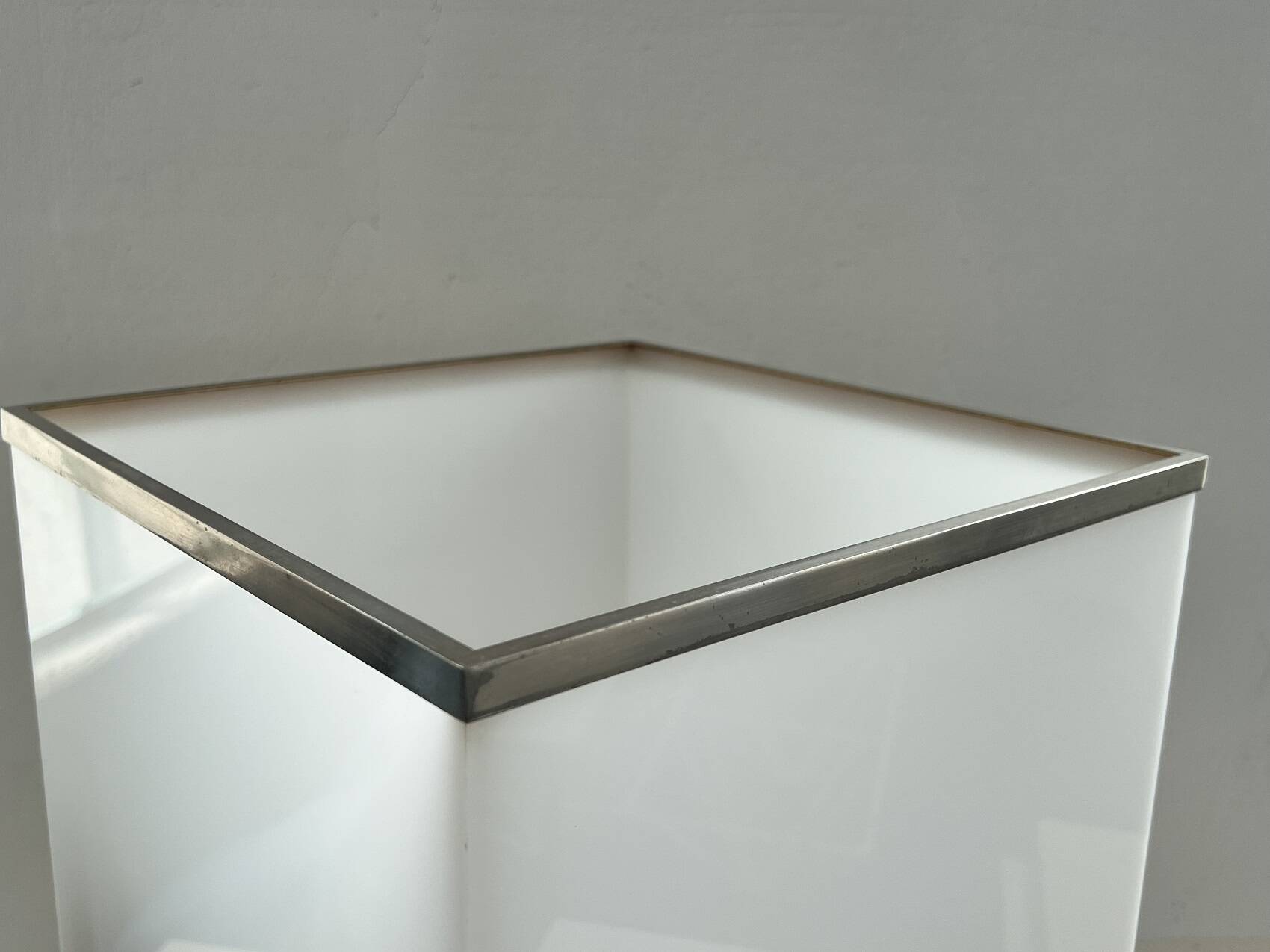 Italian metal table lamp with perspex lampshade, 1970s