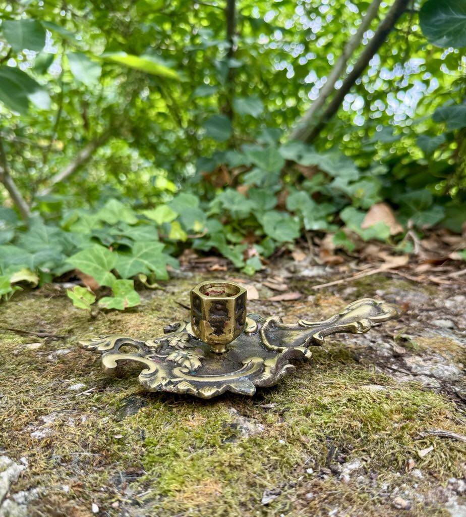 Art Deco brass candle holder