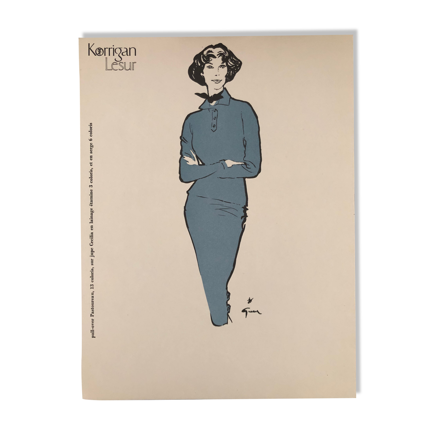 Fashion illustration 1957 by René Gruau