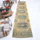 Pale orange & blue turkish runner rug 72x341cm