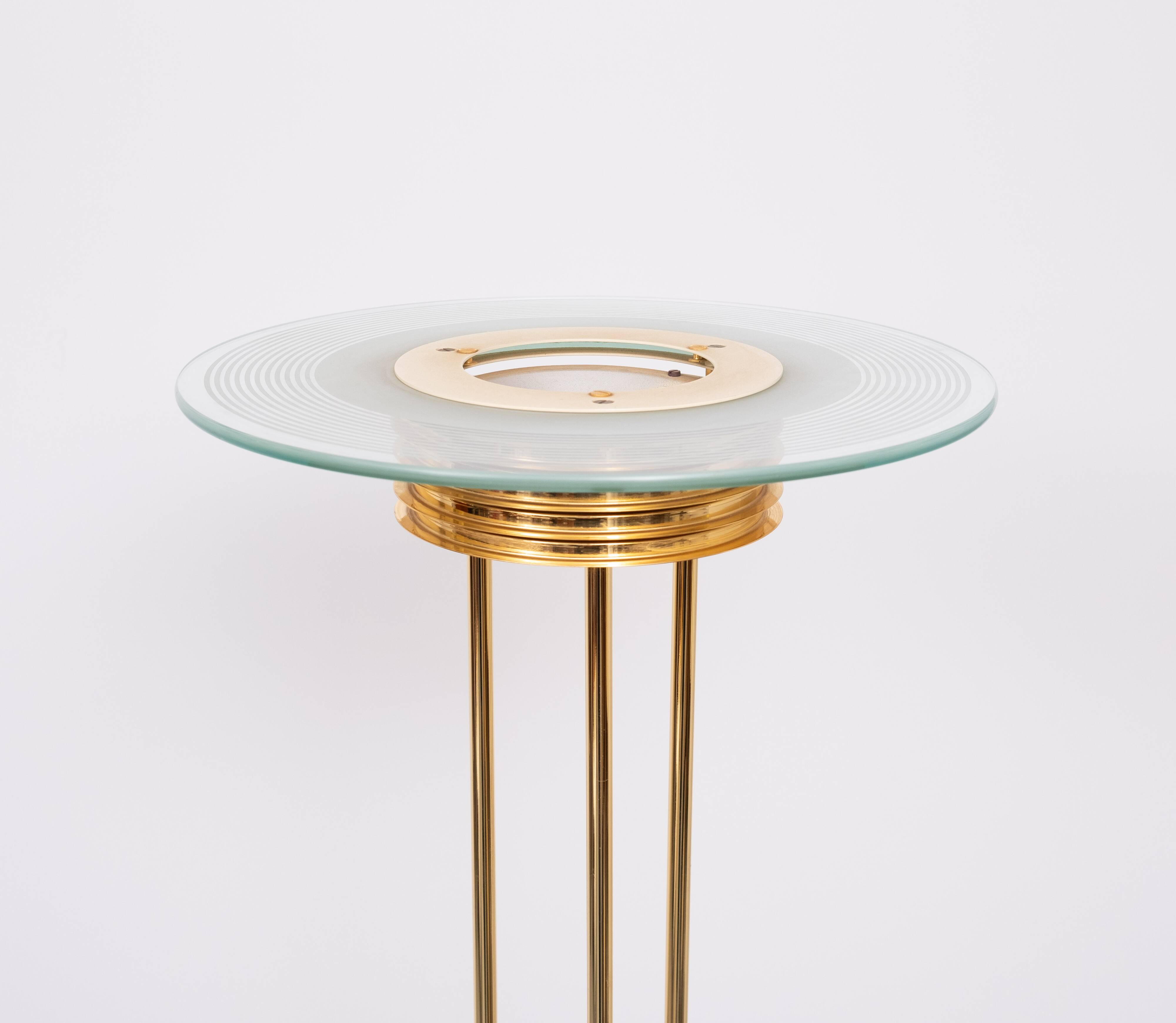 Impressive Large Brass Halogen floor lamp 1980s