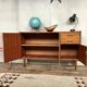 Vintage enfilade - walnut - 50/60 - Scandinavian style - spindle feet