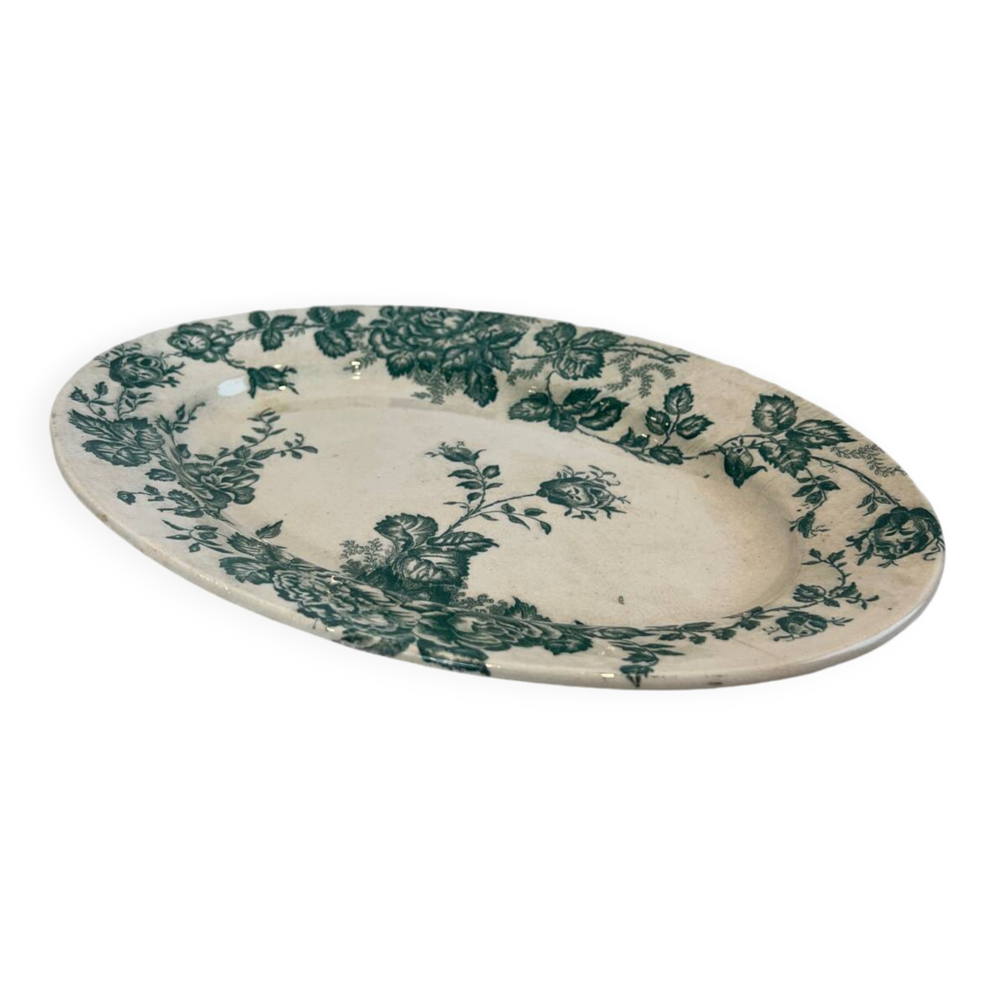 Iron earth presentation dish - roses - Bordeaux