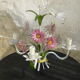 Lustre vintage en tôle peinte avec fleurs