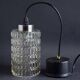 Vintage pendant light in textured molded glass and chrome metal