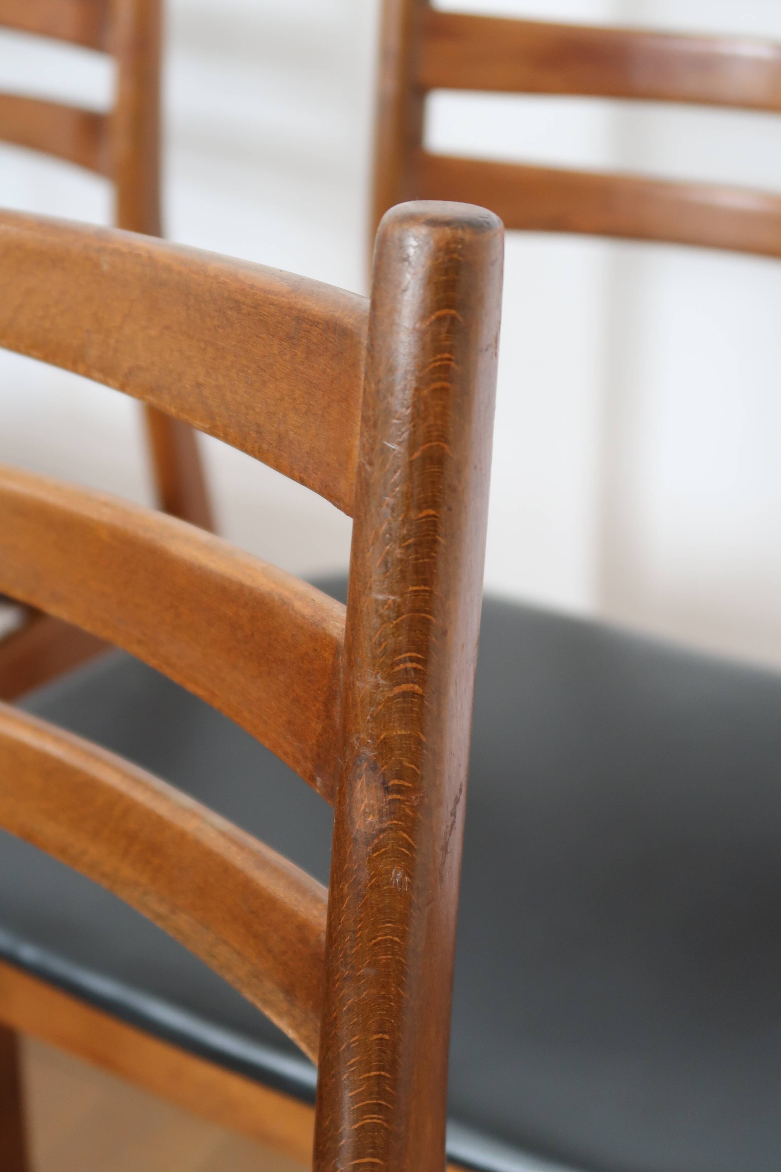 6 Scandinavian beech skai chairs