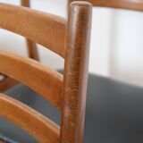 6 Scandinavian beech skai chairs