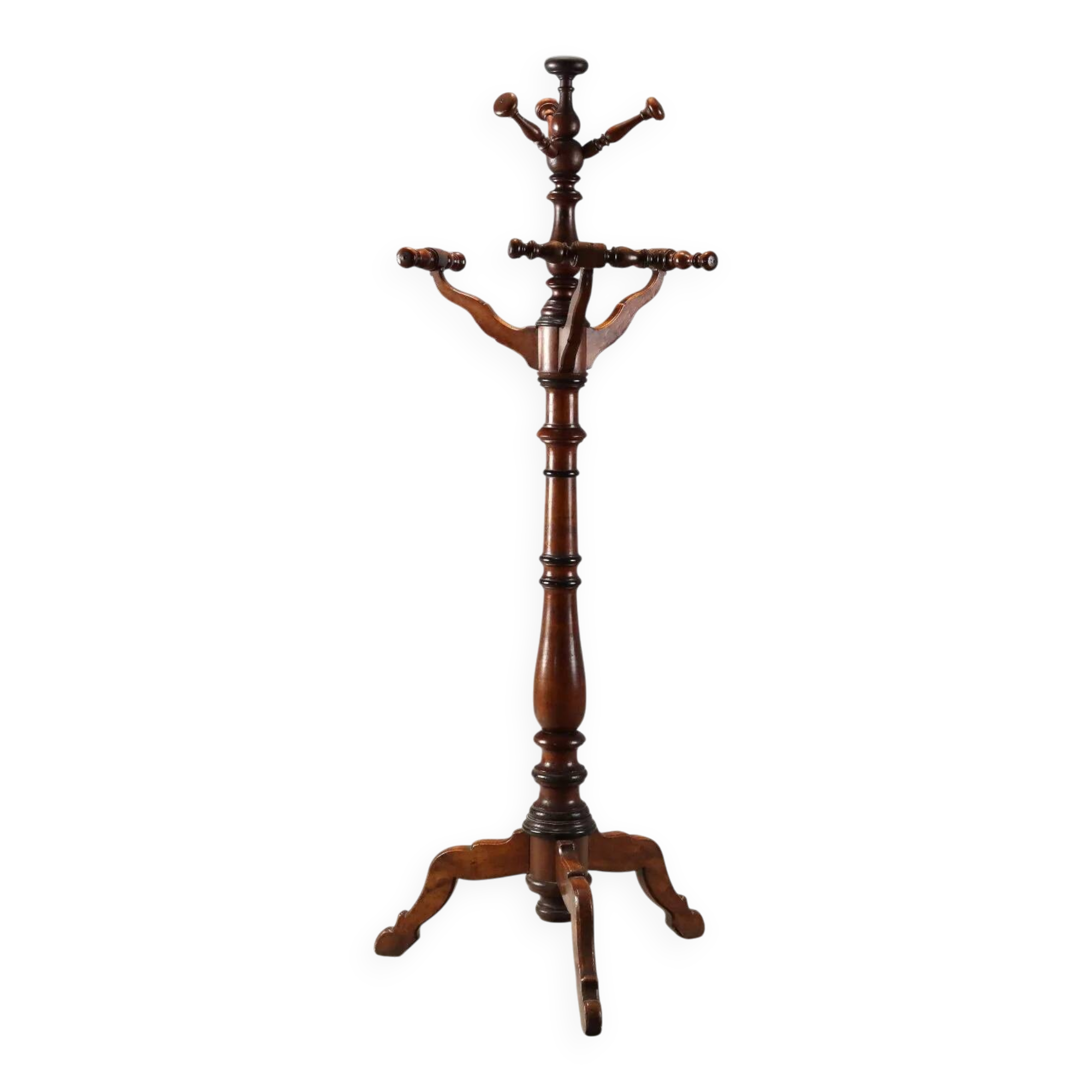Porte-manteau ancien en tilleul teinté noyer, Italie, XIXe siècle