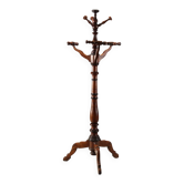 Antique coat rack in lime wood stained walnut, Italy, 19th century.