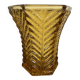 Amber moulded glass vase in Art Deco style
