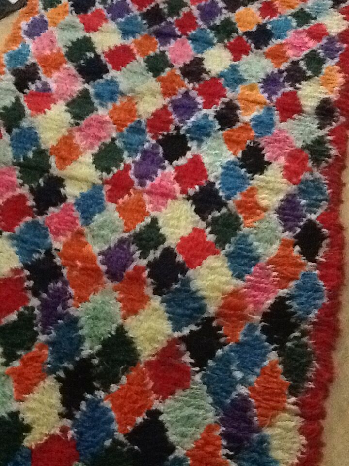 Carpet Harlequin boucherouite unique piece, 192 x 85